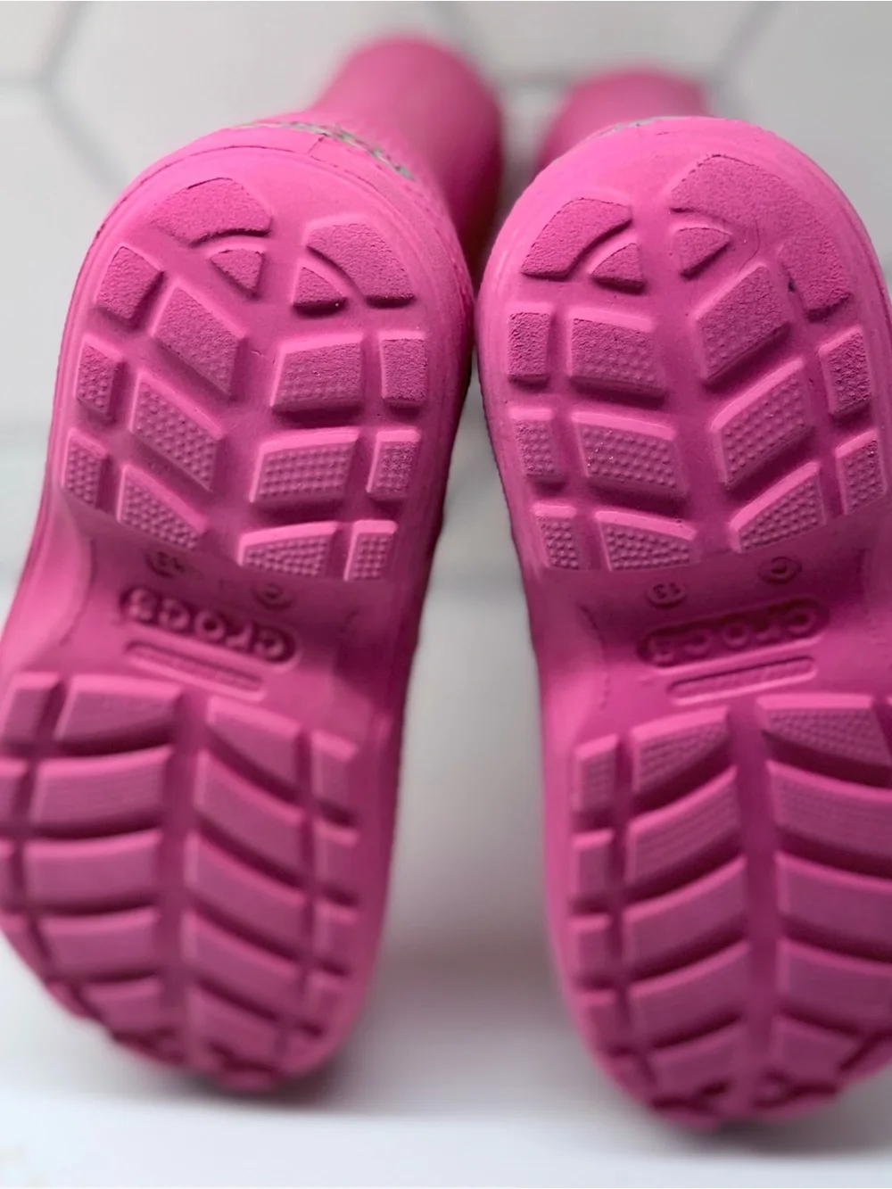 CROCS Kids Handle It Pull-On Rain Boots Pink Size C 13